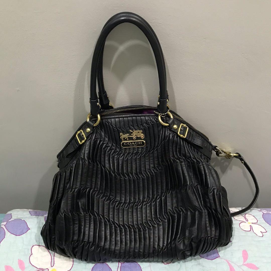 Authentic Coach Gathered Leather Sophia Madison Convertible
