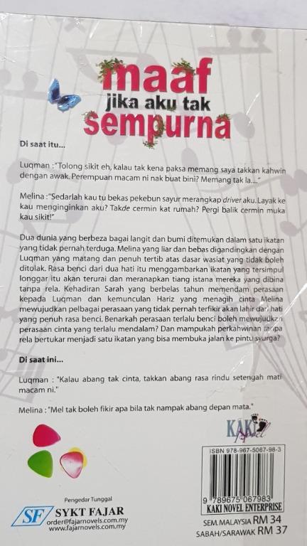 B Maaf Jika Aku Tak Sempurna Books Stationery Fiction On Carousell