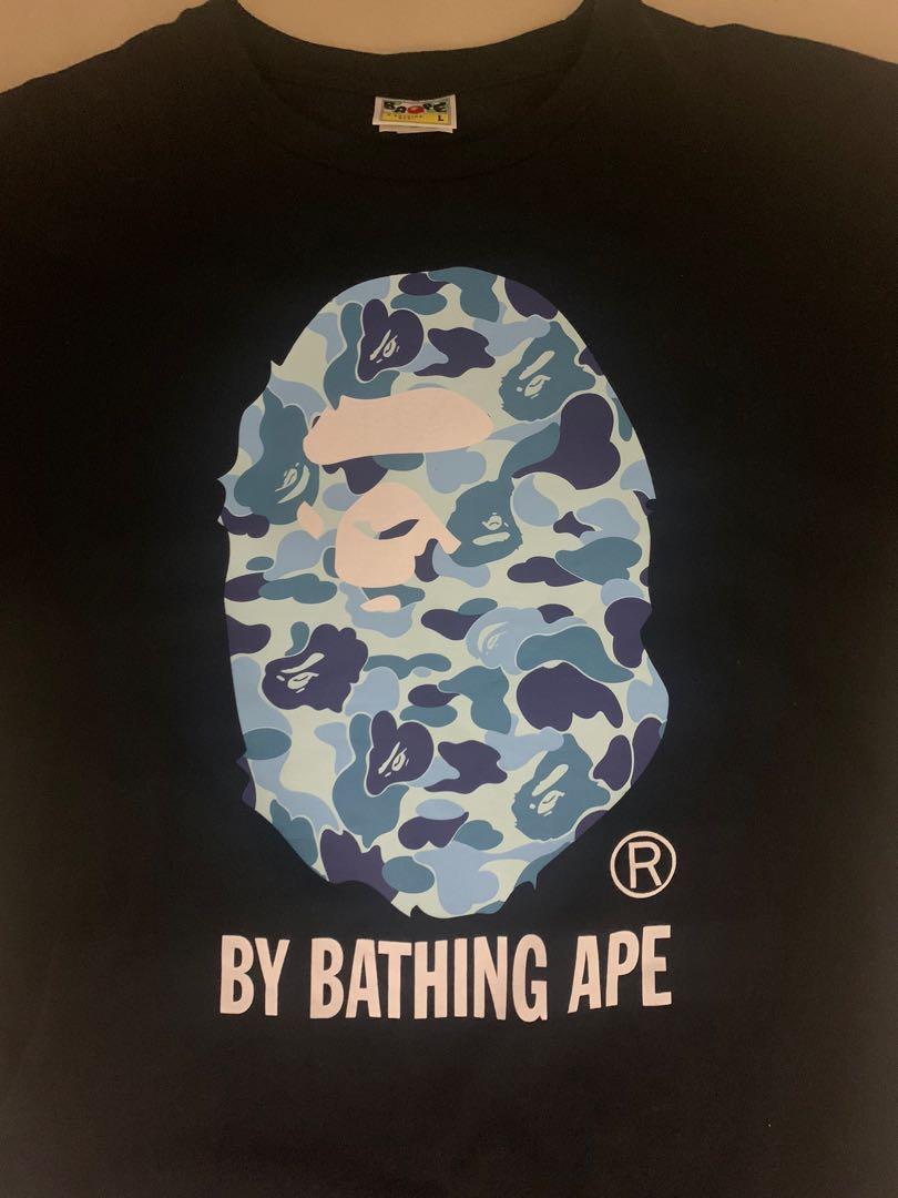 Baby Blue Bape Shirt Men S Fashion Tops Sets Tshirts Polo Shirts On Carousell