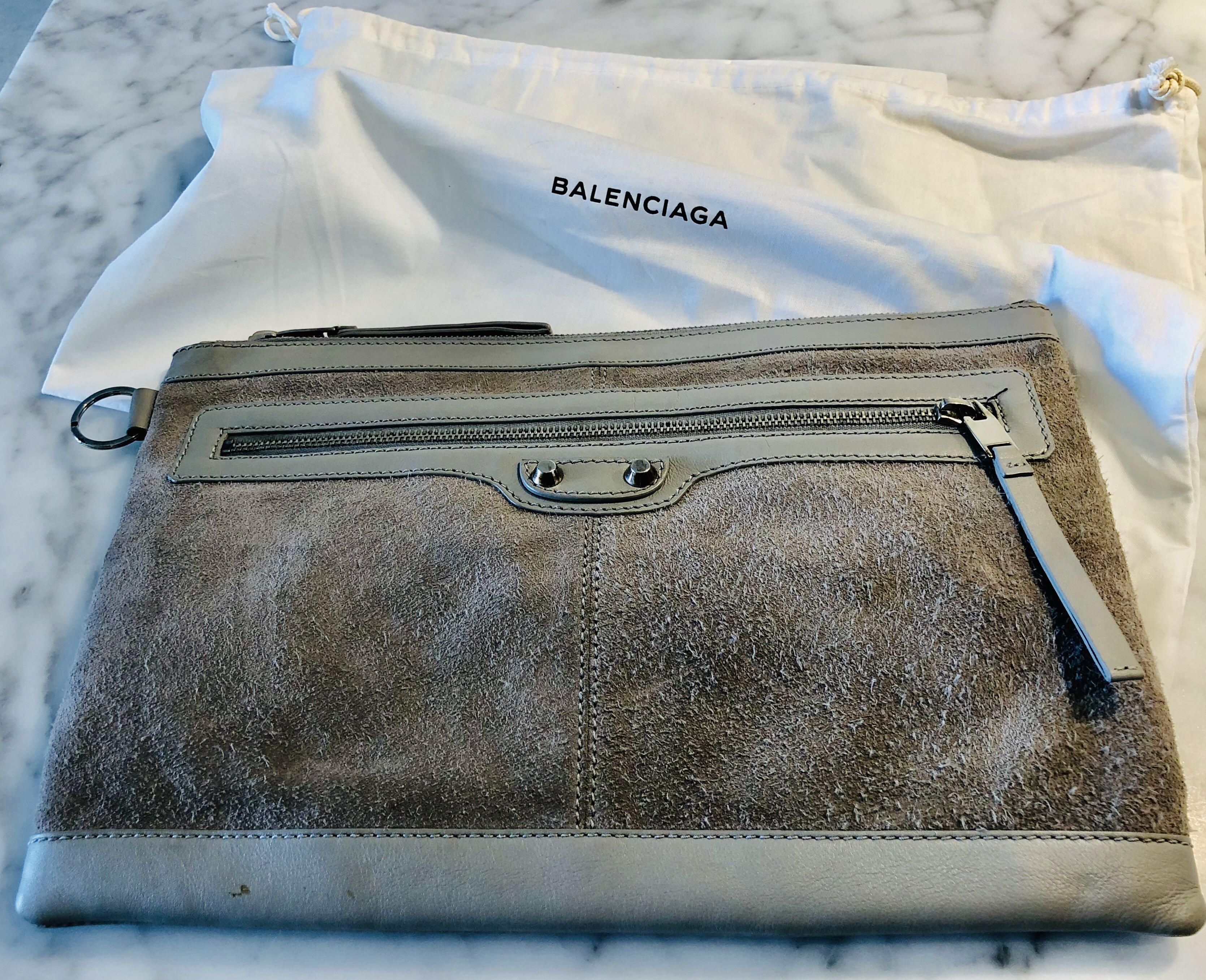 balenciaga clutch grey