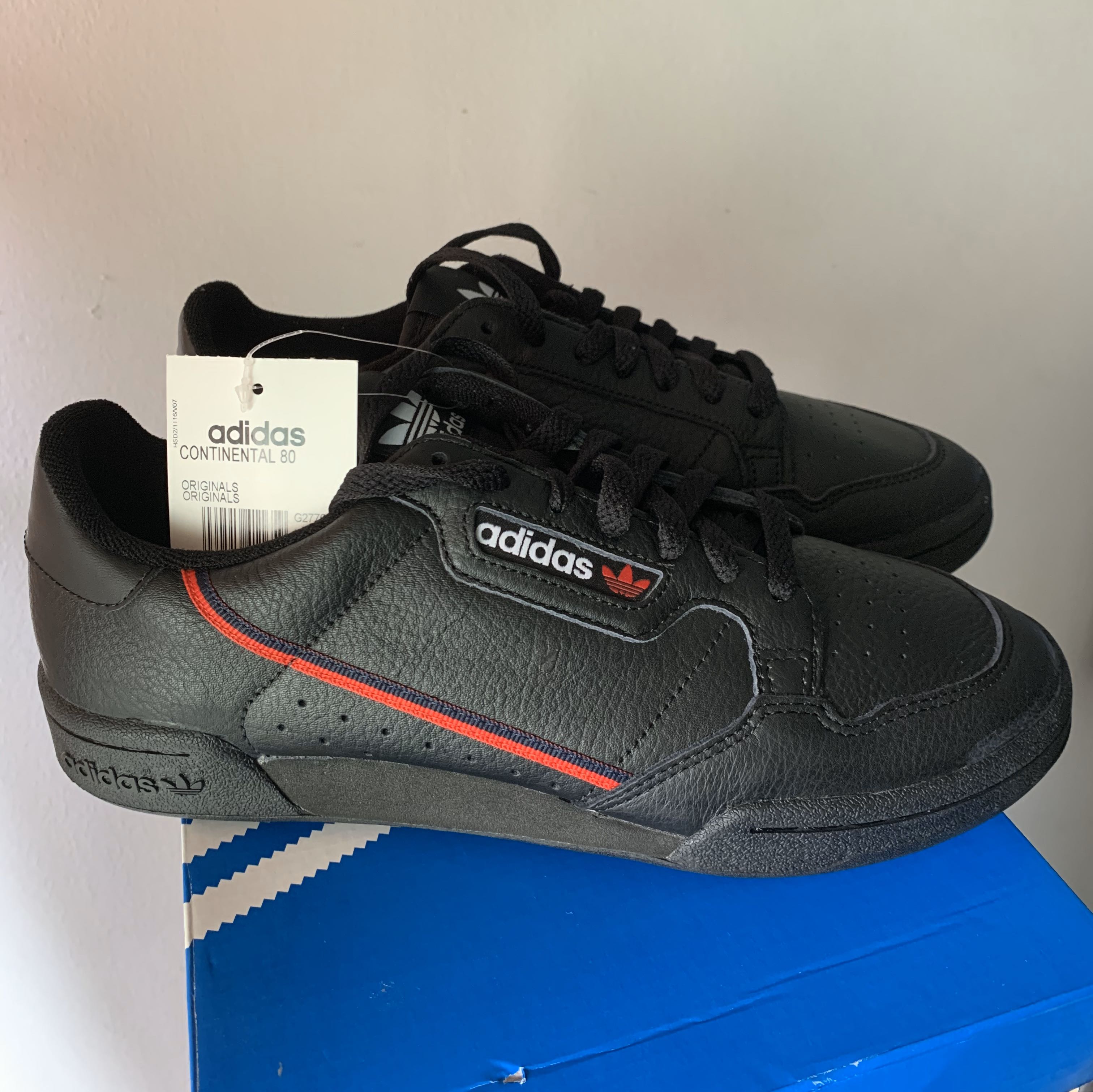 adidas black continental 80