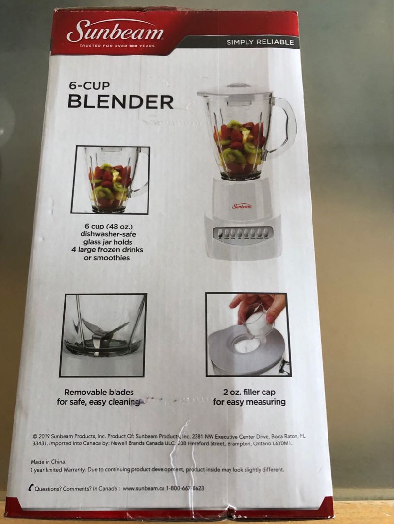 Brand New in box Sunbeam 6 Speed 6 cup Glass Jar Blender $28