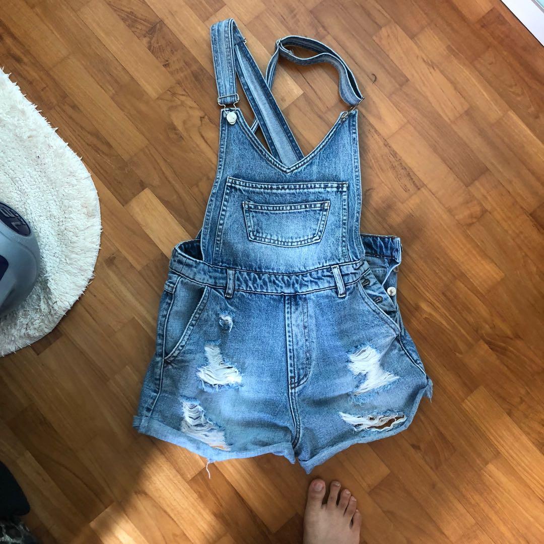 pull and bear denim jumpsuit