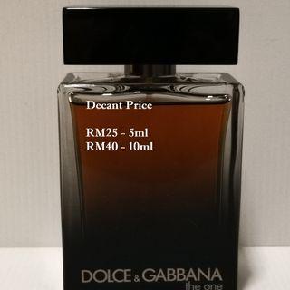 D&G The One EDP Decant - RM25 (5ml) / RM40 (10ml) Prices includes bottle as seen in the pictures