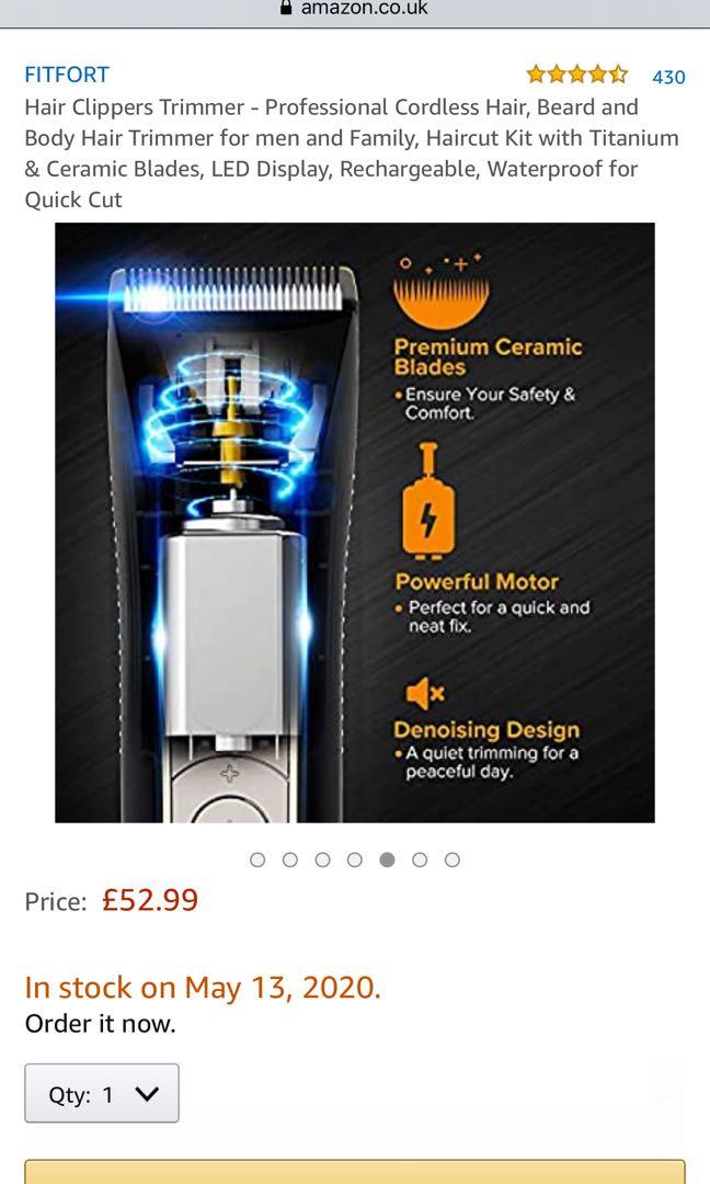 Fitfort Hair Clippers Trimmer Professional Cordless Hair, Beard and