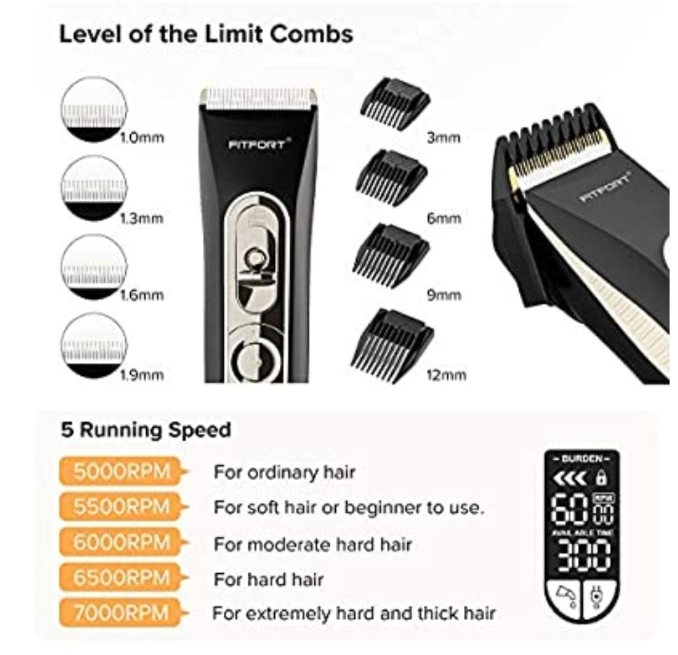 Fitfort Hair Clippers Trimmer Professional Cordless Hair, Beard and