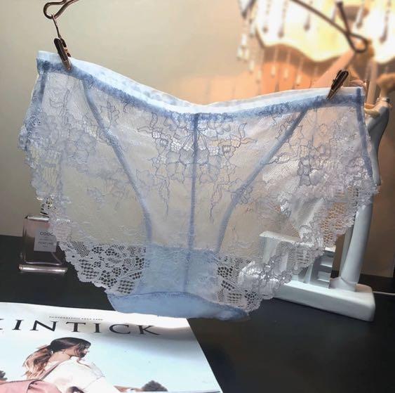 White lace panties sexy cute translucent sheer see through polka dots  ribbon, Women's Fashion, New Undergarments & Loungewear on Carousell