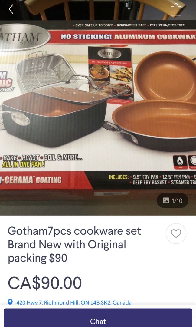 Gotham Steel 7pcs Brand New with Original packing box,$90