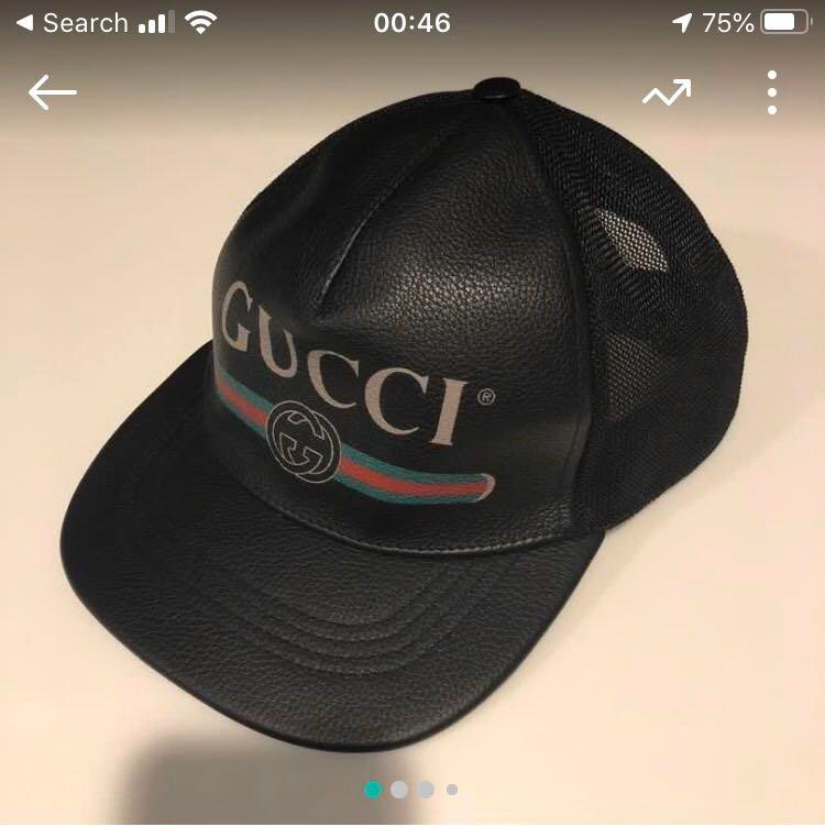 Gucci leather baseball cap deals