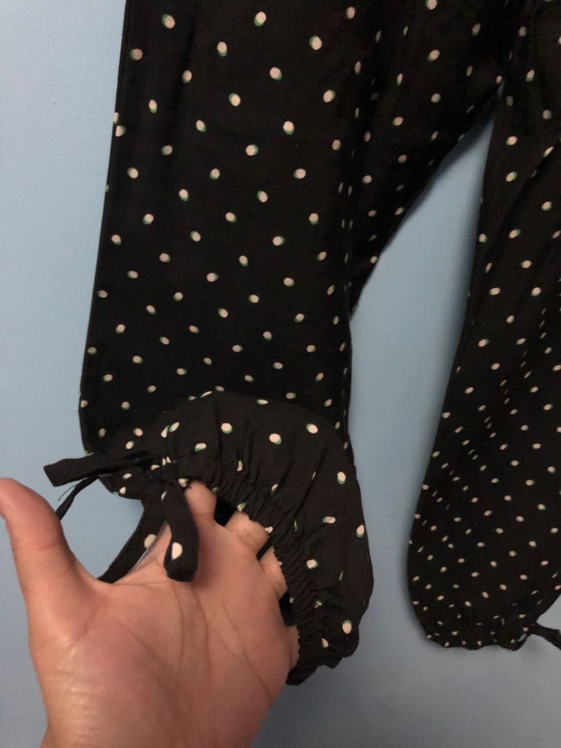 Plus size XL H&M• pants - black with polka dots accent