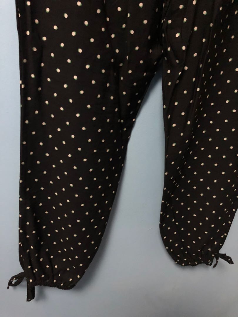 Plus size XL H&M• pants - black with polka dots accent