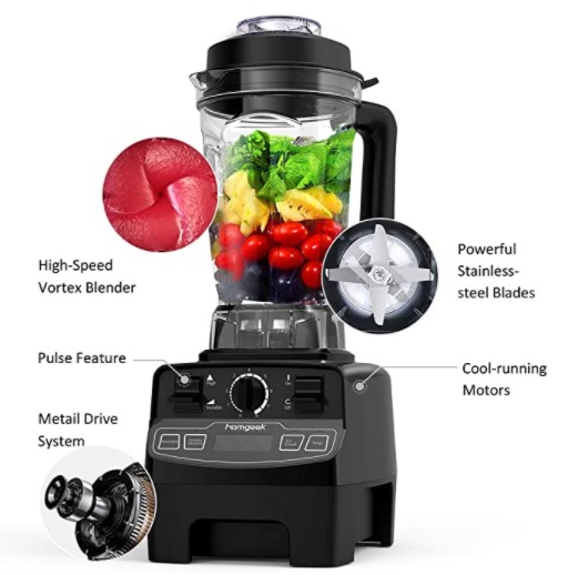 Homgeek Blender Smoothie Maker,2000W 8Speed Smoothie Blender with 2L