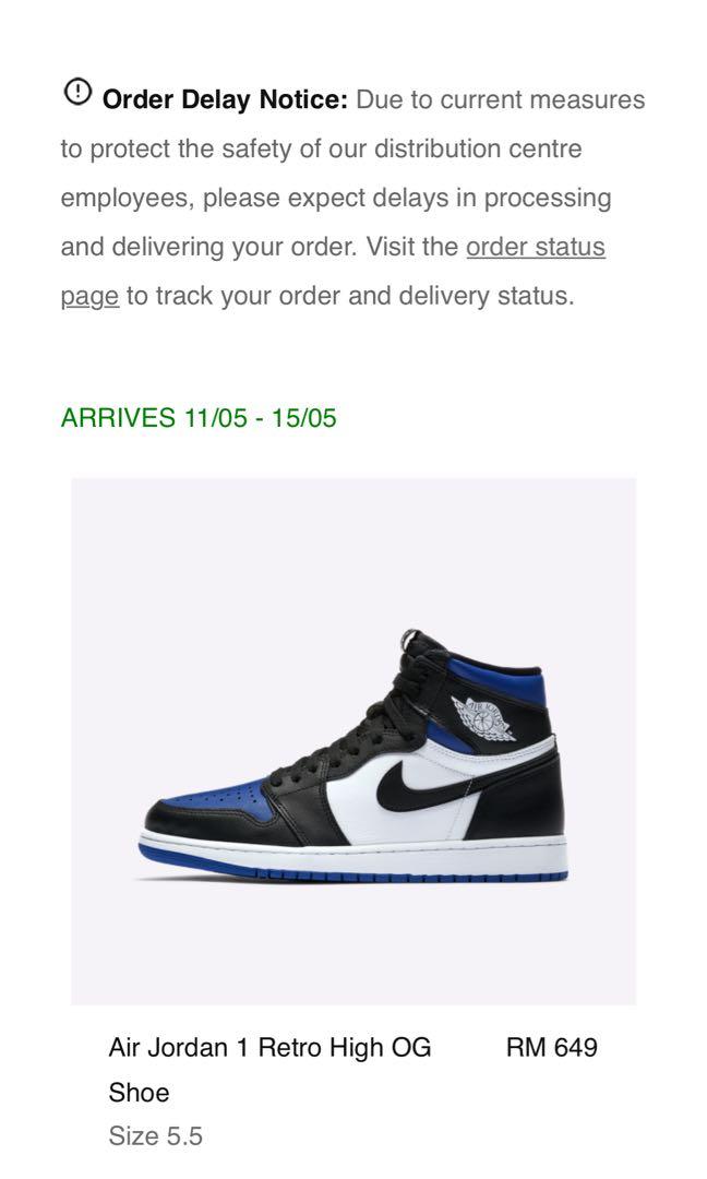 Jordan 1's White Royal, Men's Fashion 