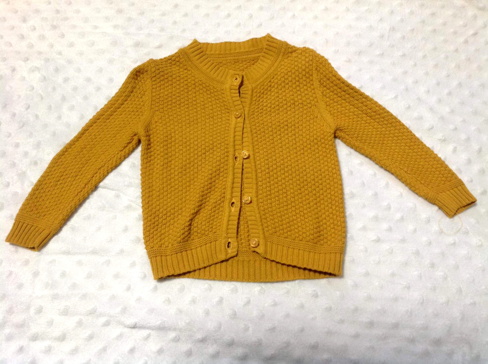 mustard baby cardigan