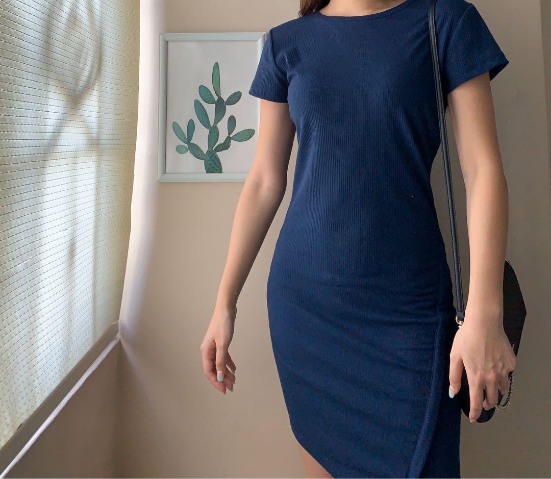 navy blue bodycon