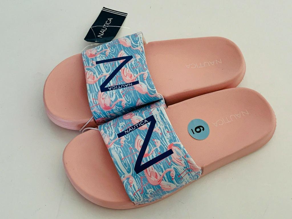 NEW NAUTICA GRAYLING FLAMINGO PINK BLUE SLIP ON SLIDES FLIP FLOPS SLIPPERS Women s Fashion Footwear Flats Sandals on Carousell
