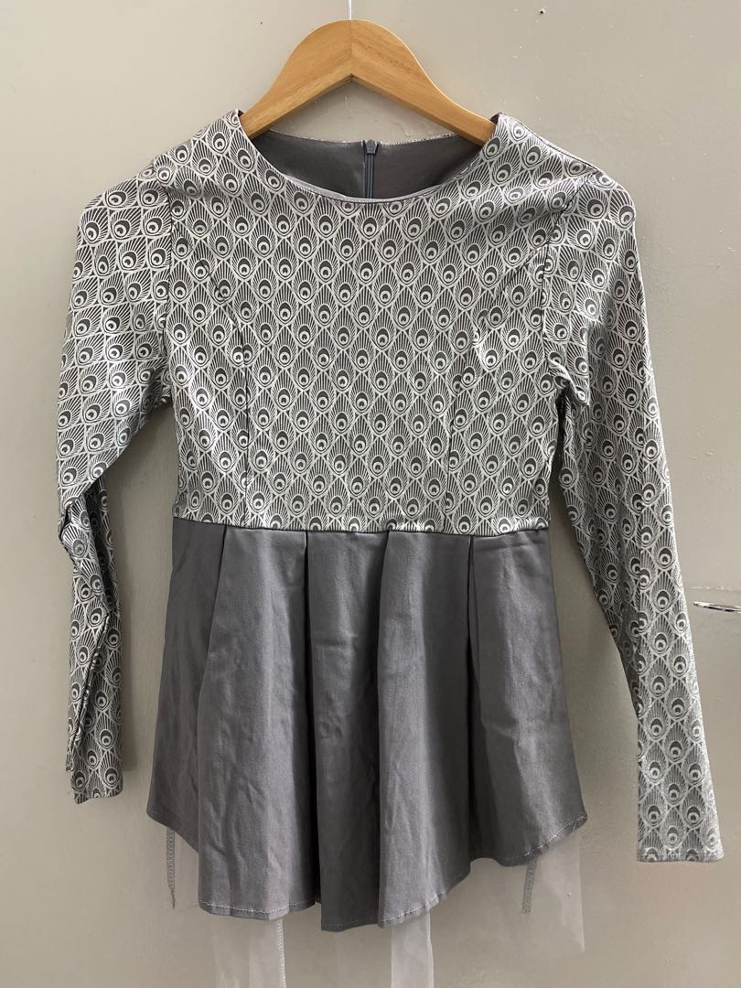 silver peplum top