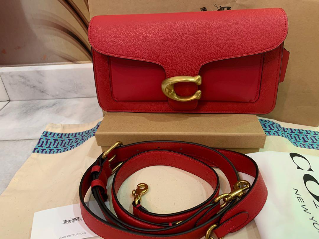 Ready Stock authentic coach 73995 women sling crossbody bag tabby red