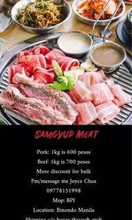 Samgyupsal pork and beef avail