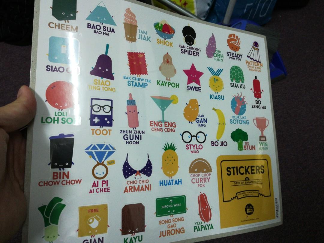 Singlish Stickers Hobbies And Toys Stationery And Craft Stationery And School Supplies On Carousell 7331