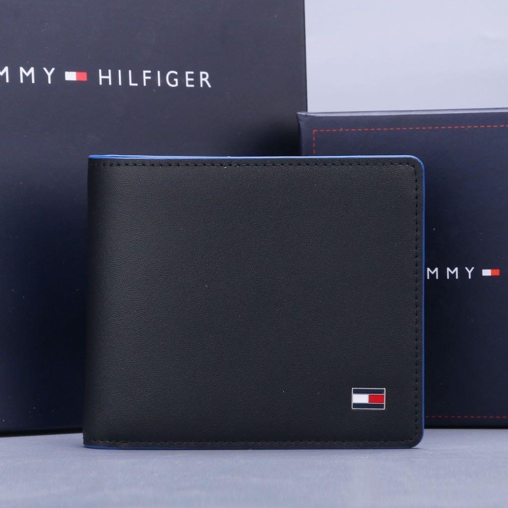 tommy hilfiger black men's wallet