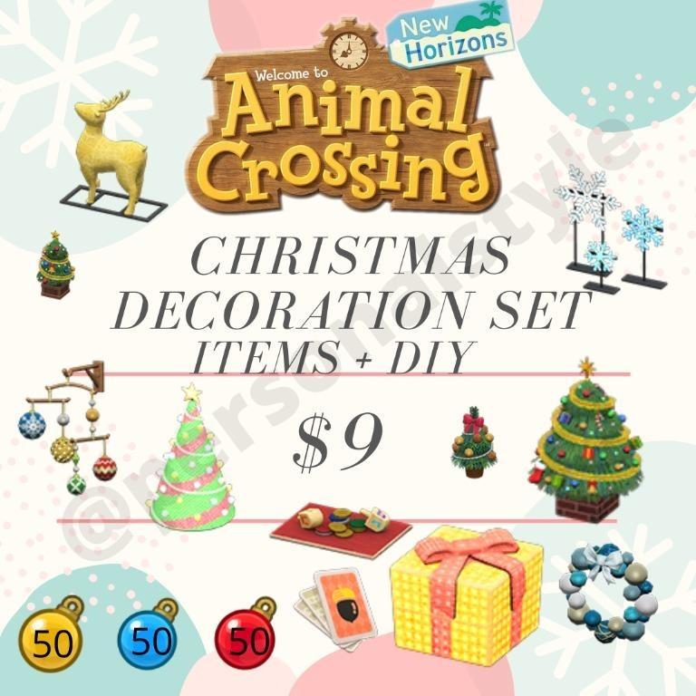 Christmas Decoration Set Animal Crossing New Horizons Achn Toys Games Video Gaming In Game Products On Carousell