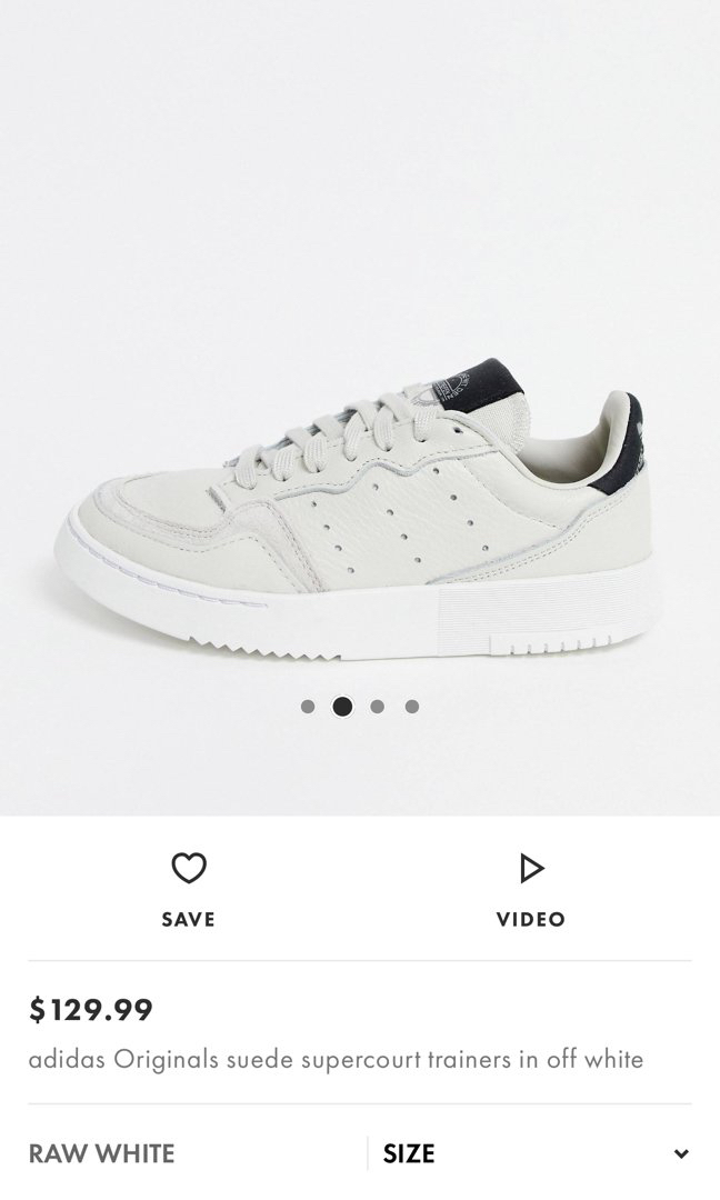 Adidas originals supercourt trainers in off white suede outlet