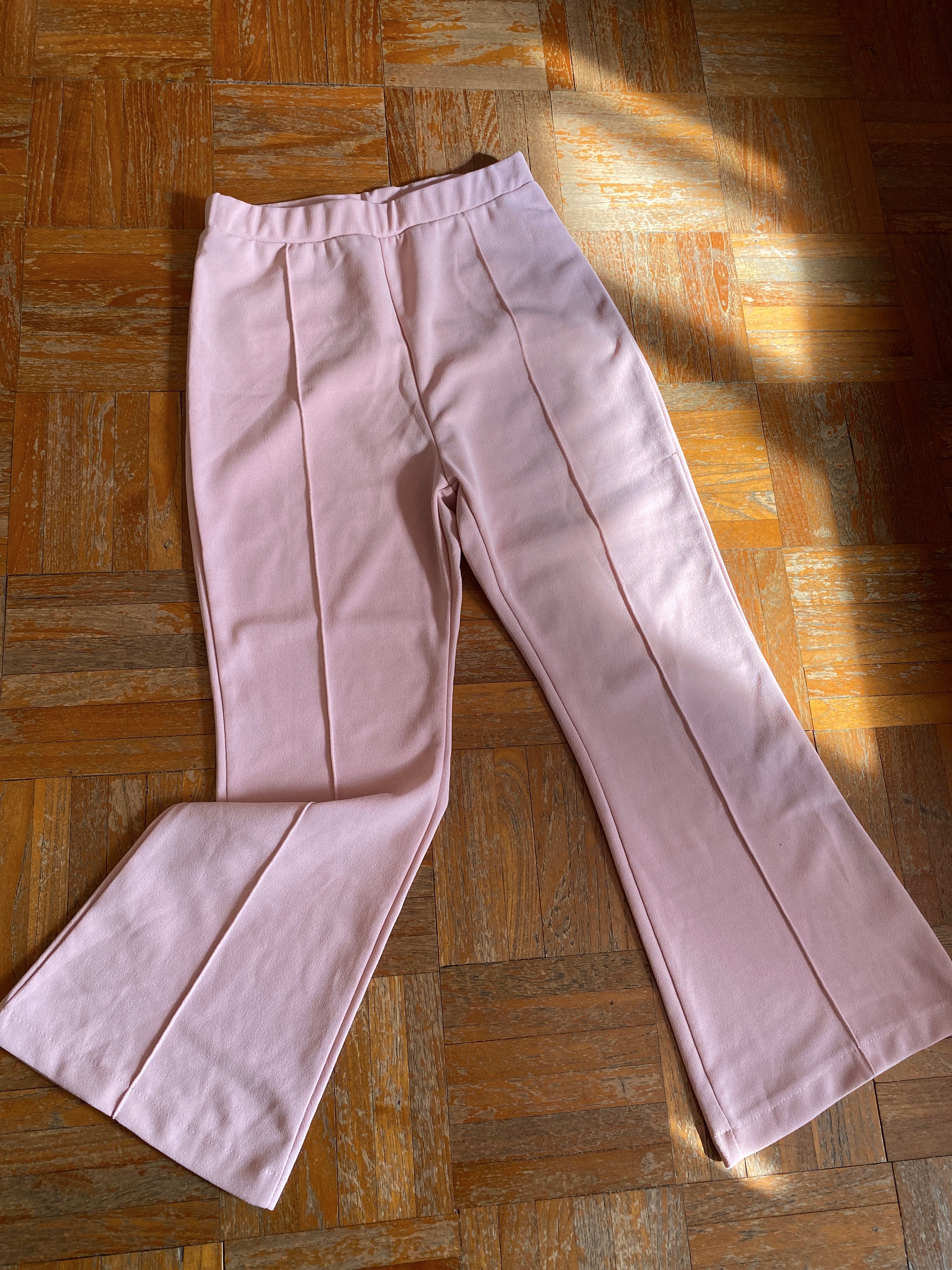 baby pink flare pants