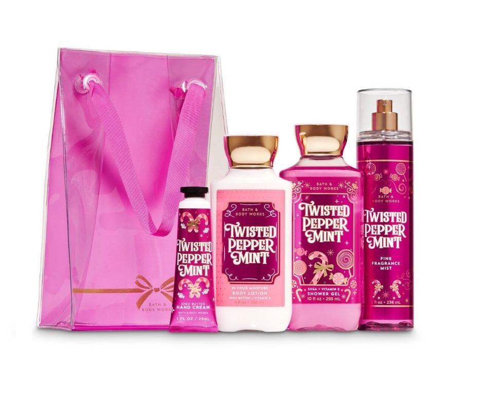 Bath And Body Works 5 In 1 Gift Set Twisted Peppermint Fragrance Mist Body Lotion Shower Gel Hand Cr Beauty Personal Care Bath Body Body Care On Carousell