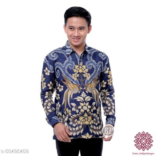 Batik Pria Semi Sutra Fesyen Pria Pakaian Atasan Di Carousell