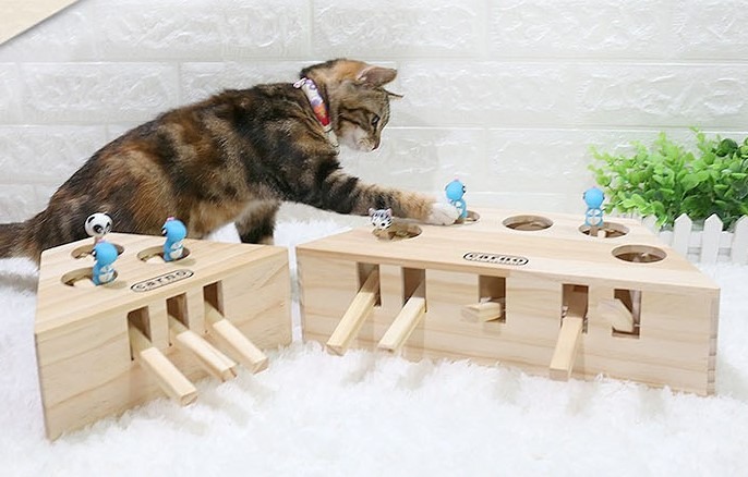 New Cat toy wooden pop up toys whack a mole Pet Supplies
