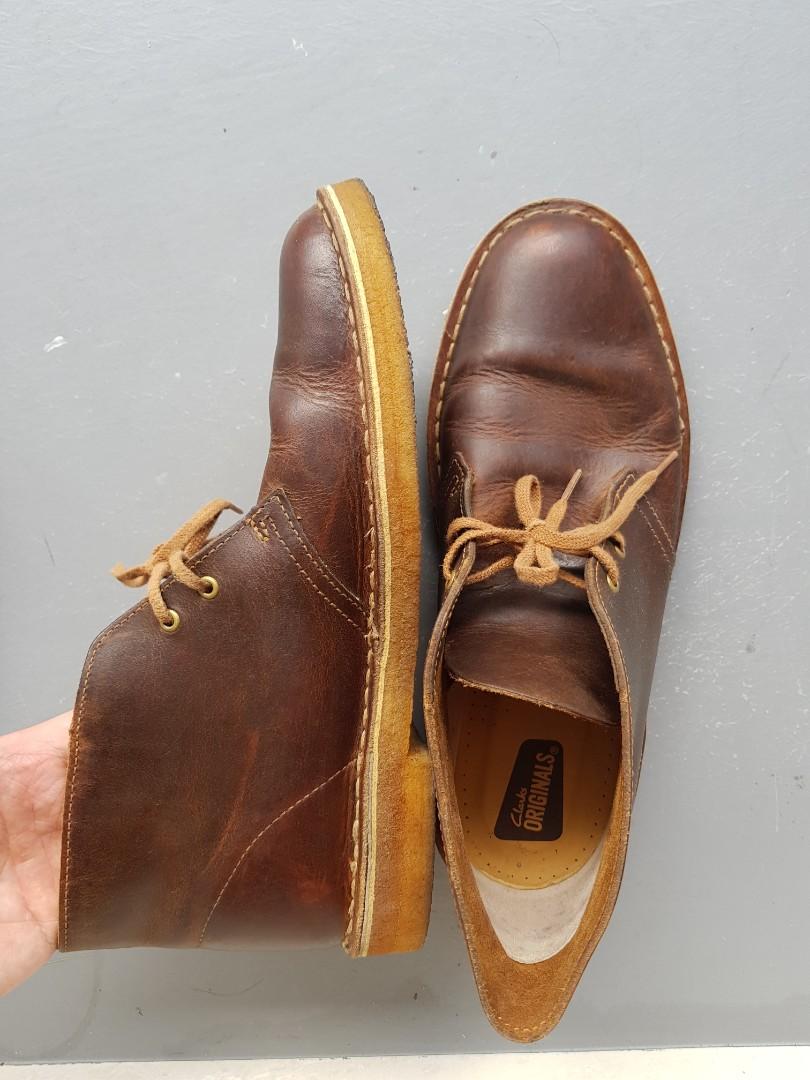 clarks originals brown leather desert boots