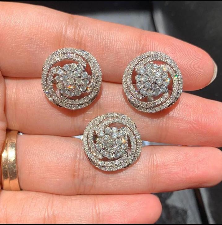 Diamond Earrings and Ring Set