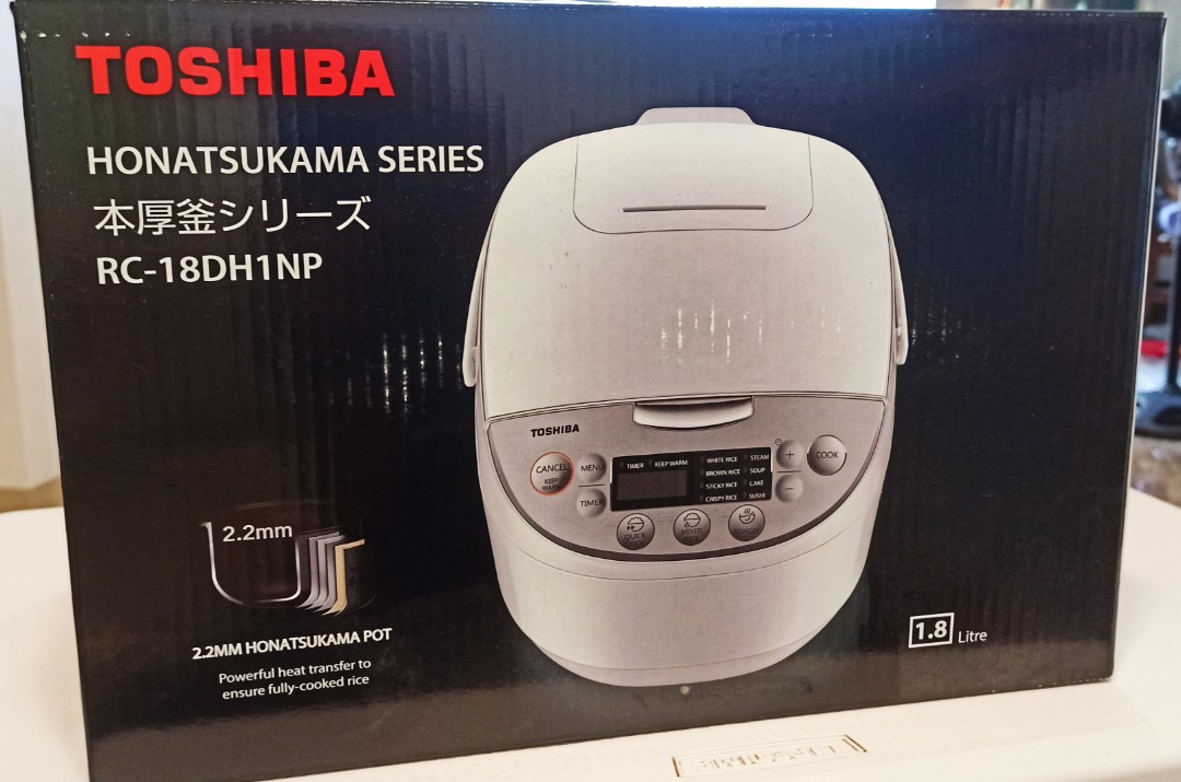 Digital Rice Cooker Toshiba 1.8L RC-18DH1NP, TV & Home Appliances