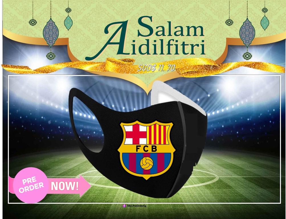 Fc Barcelona Football Club Custom Made Reusable Mask