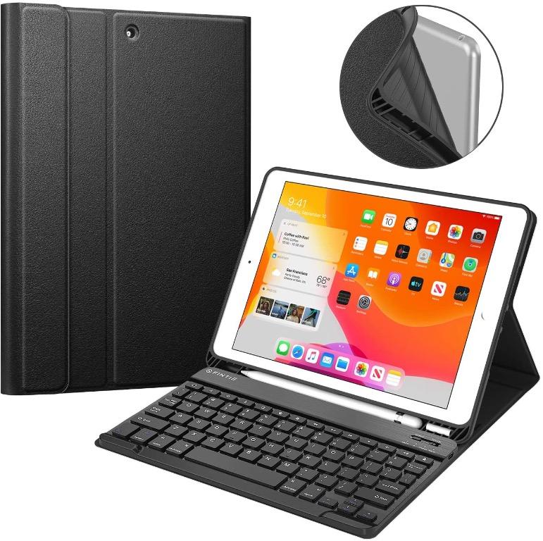 Magnetically Detachable Wireless Bluetooth Keyboard for iPad 10.2 Fintie Keyboard Case for New iPad 7th Generation 10.2 Inch 2019 Galaxy Soft TPU Back Stand Cover with Built-in Pencil Holder 