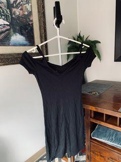 Garage black tshirt dress w/ shoulder cut outs