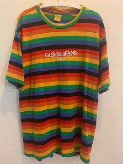 Guess farmers market rainbow shirt top