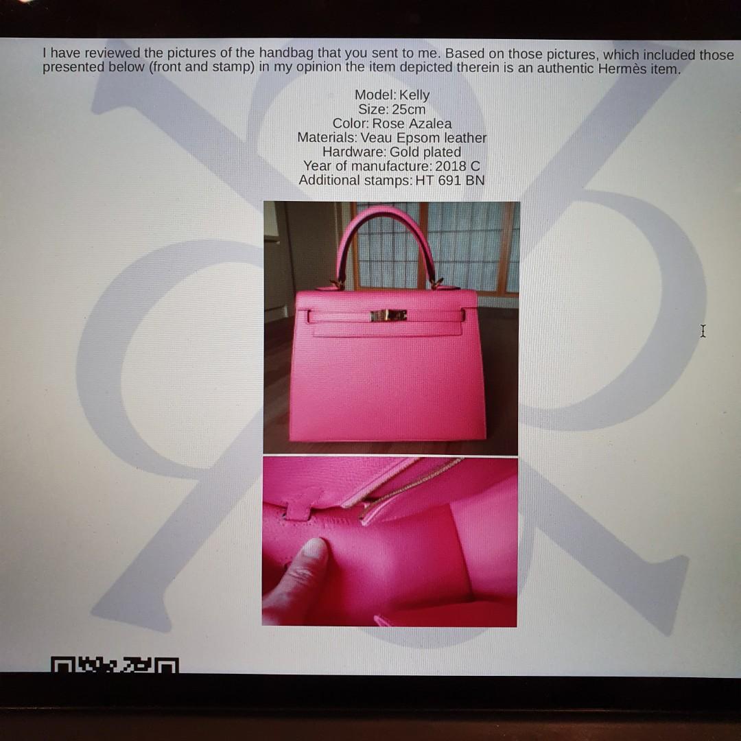 Hermes Kelly 25 Rose Azalea K25 Epsom Sellier, Luxury, Bags