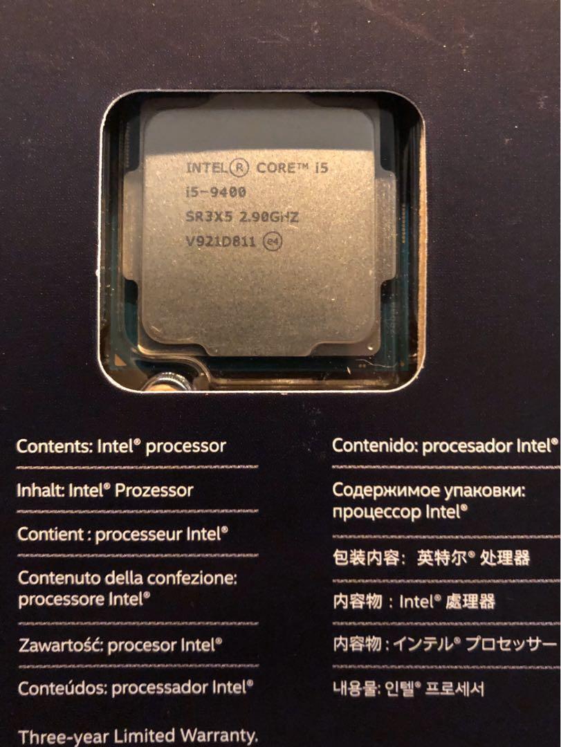 Intel Core i5-9400F Processor Cores 4.1 GHz Turbo, Computers  Tech,  Parts  Accessories, Computer Parts on Carousell