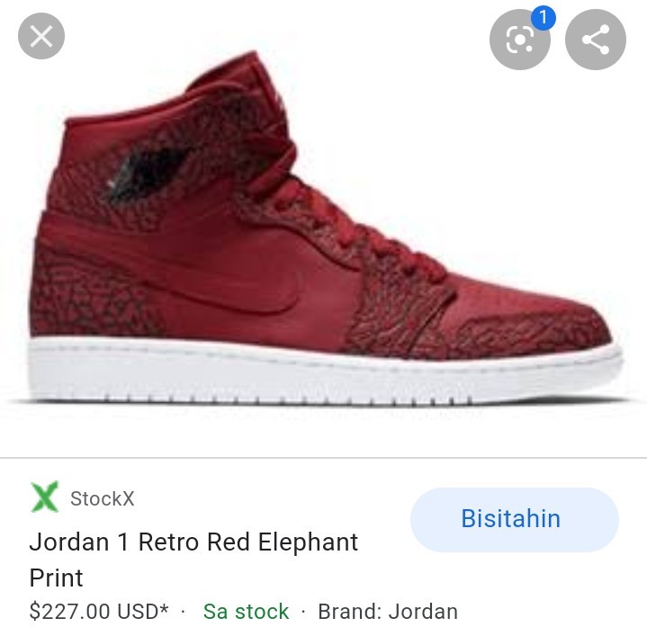 jordan 1 retro red elephant print