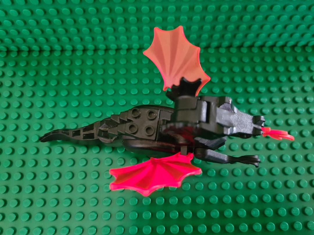 Lego Black Dragon with Trans Orange Wings and Fire. (Castle,