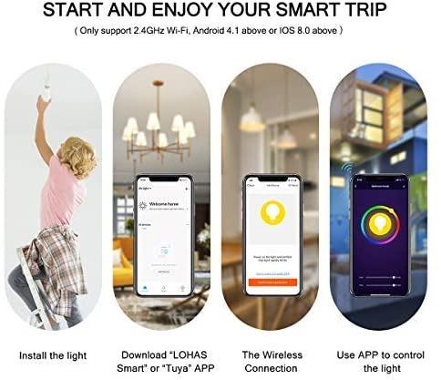 LOHAS Smart Light Bulb E26/E27 LED WiFi Bulb, Color ...