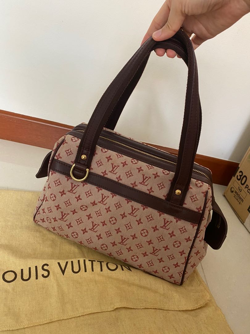Louis Vuitton Cherry Red Mini Lin Canvas Josephine GM Bag