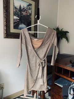 Luxxel gold tie up dress
