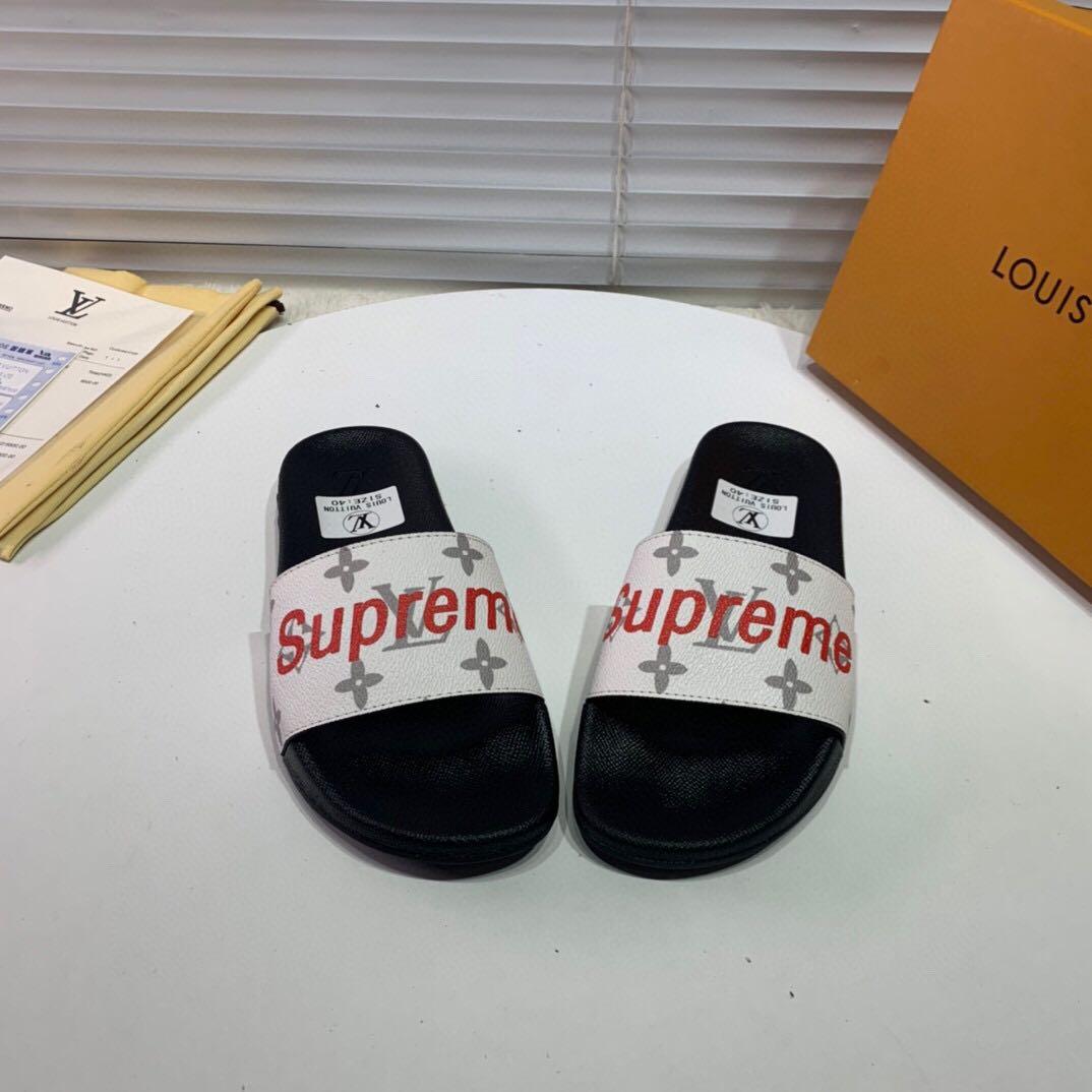 LV Supreme flip-flops flat shoes, Women's Fashion, Footwear, Flipflops and  Slides on Carousell