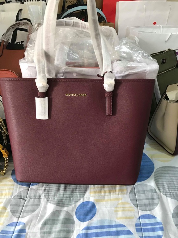 Michael kors deals maroon tote