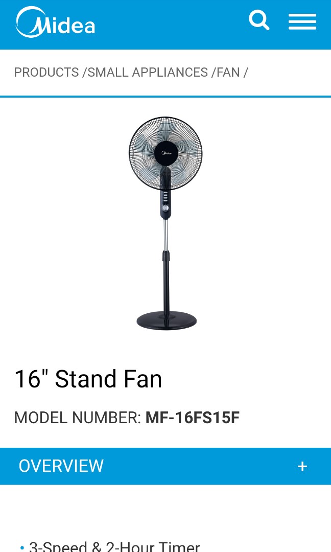 Midea Stand Fan Mf 16fs15f Must Change Motor Electronics Others On Carousell