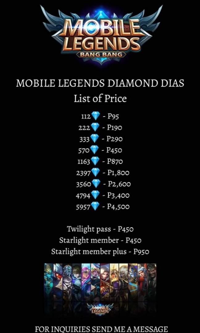 Mobile Legends Diamonds For Sale Video Gaming Video Games On Carousell