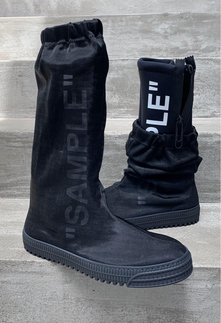 OFF WHITE FW18 Neotulle Sample Boots In Black